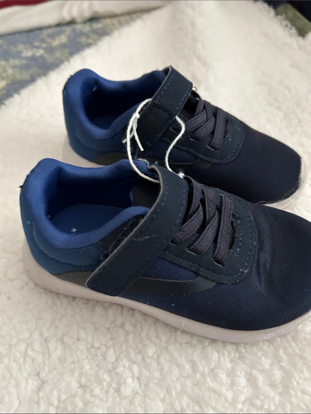 Athletic Works Navy and Blue Kids Sneakers with Hook-and-Loop Strap